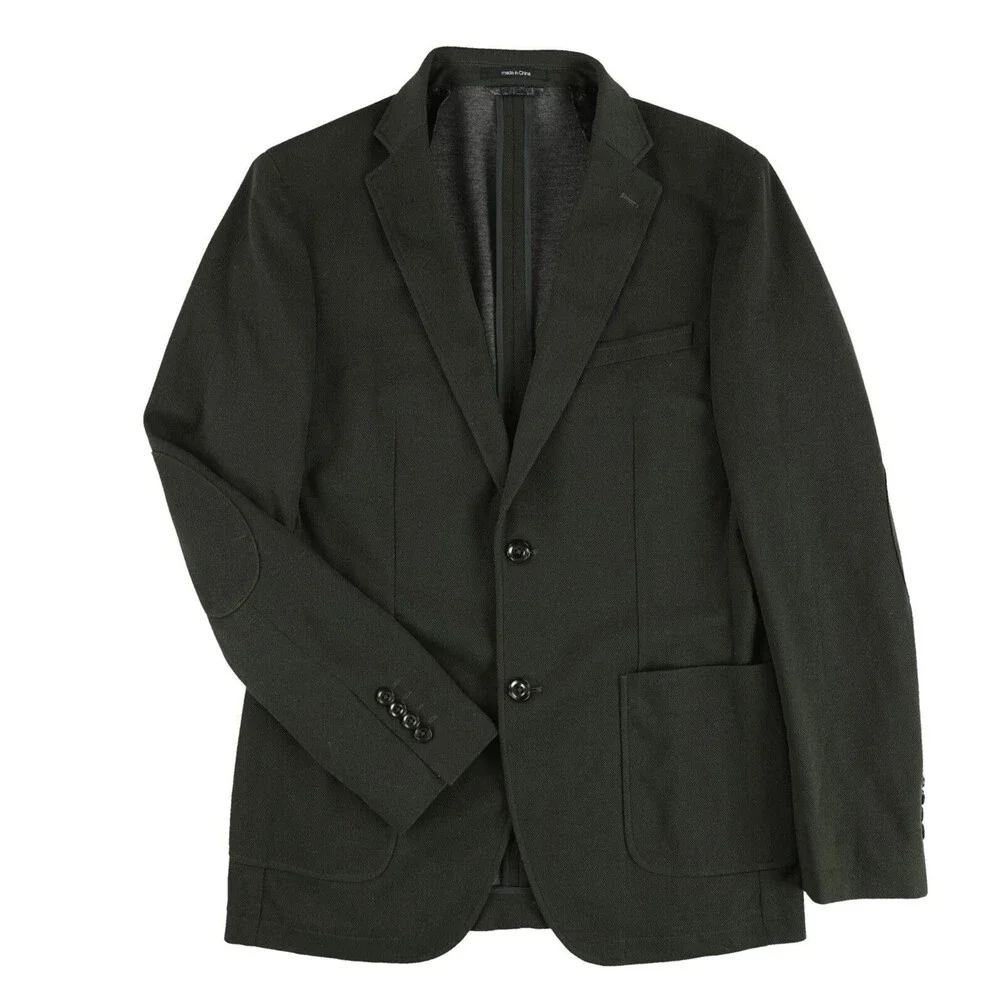 bar III Slim-Fit Knit Sport Coat blazer size 40R dark Green casual soft tailored